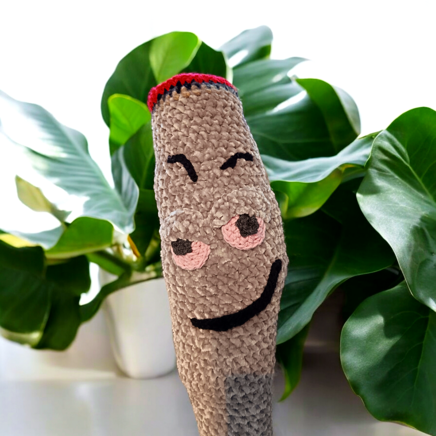 Best Buddy (gehäkeltes Stofftier für Erwachsene) ca. 50cm grau