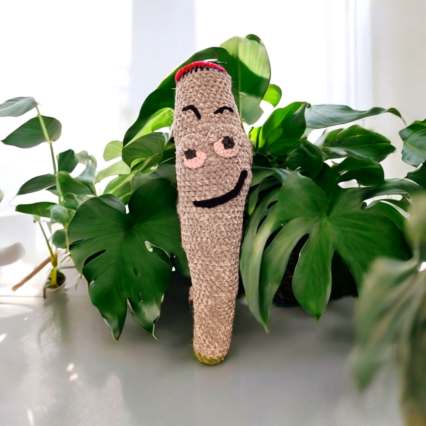 Best Buddy (gehäkeltes Stofftier für Erwachsene) ca. 50cm grau
