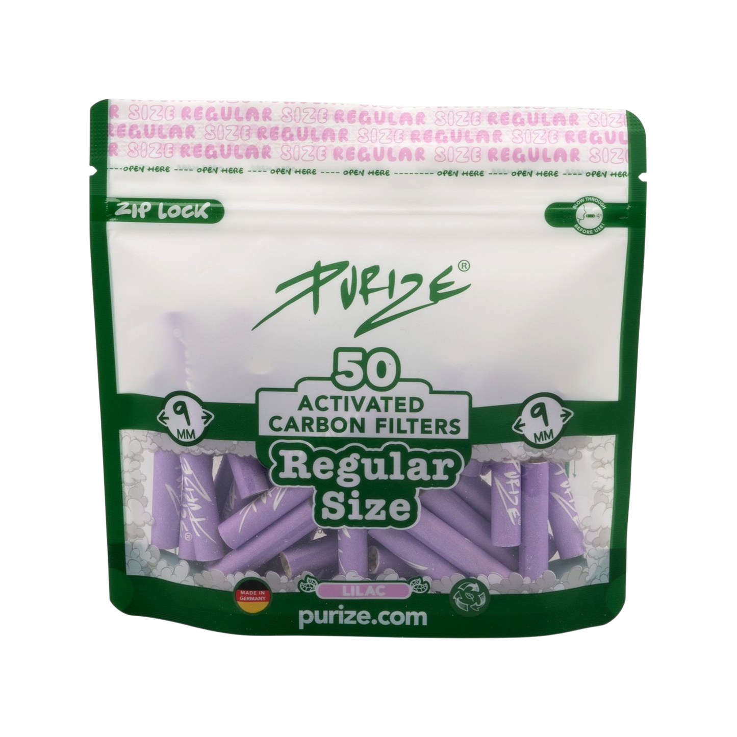 Purize Aktivkohlefilter Regular Size 50er Lila
