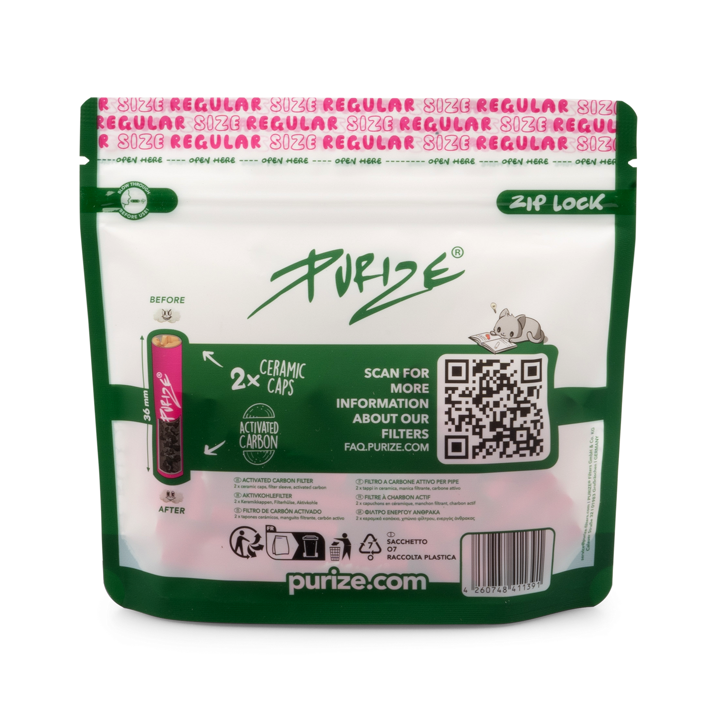 Purize Regular Aktivkohlefilter 50er Pink