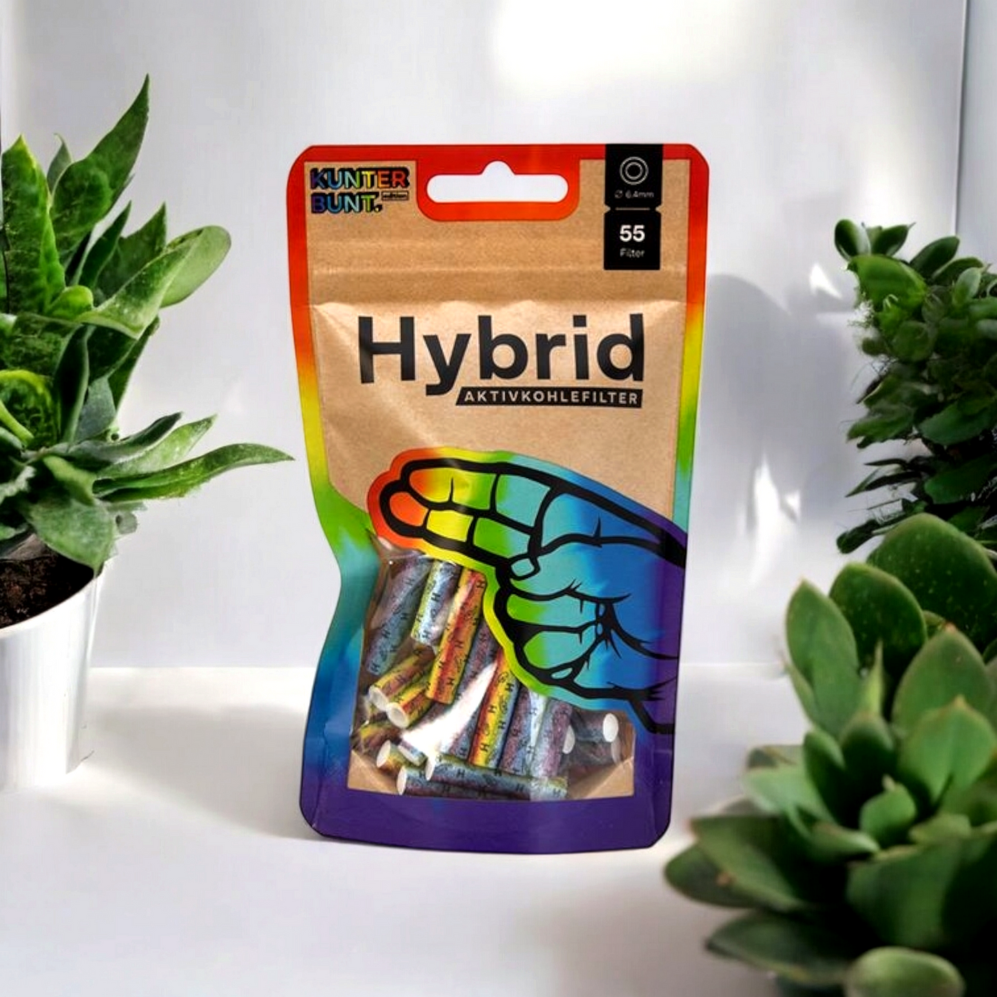 Hybrid Cellulose/ Aktivkohle Filter 55er Packung (Bunt)
