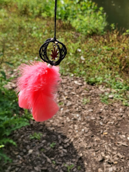 Selfmade Traumfänger mit Blatt von Susis_Hanfschmuck